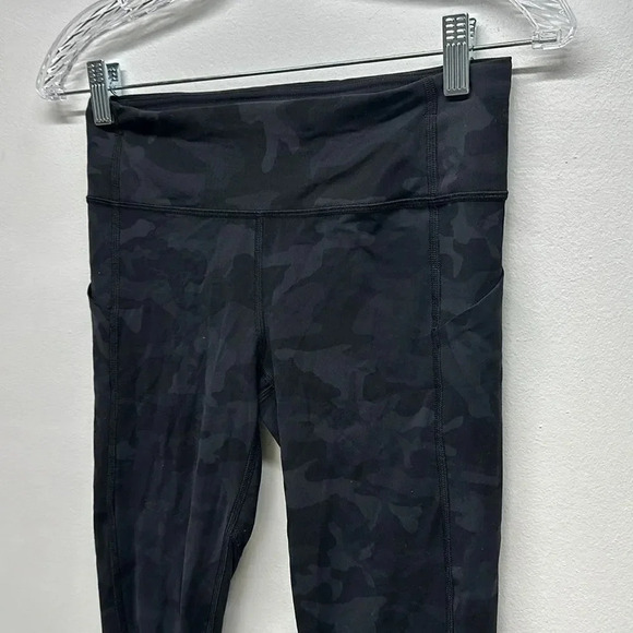 Lululemon Pace Rival Crop Leggings 22" Incognito Camo Camouflage Grey Black 4 - Picture 3 of 11